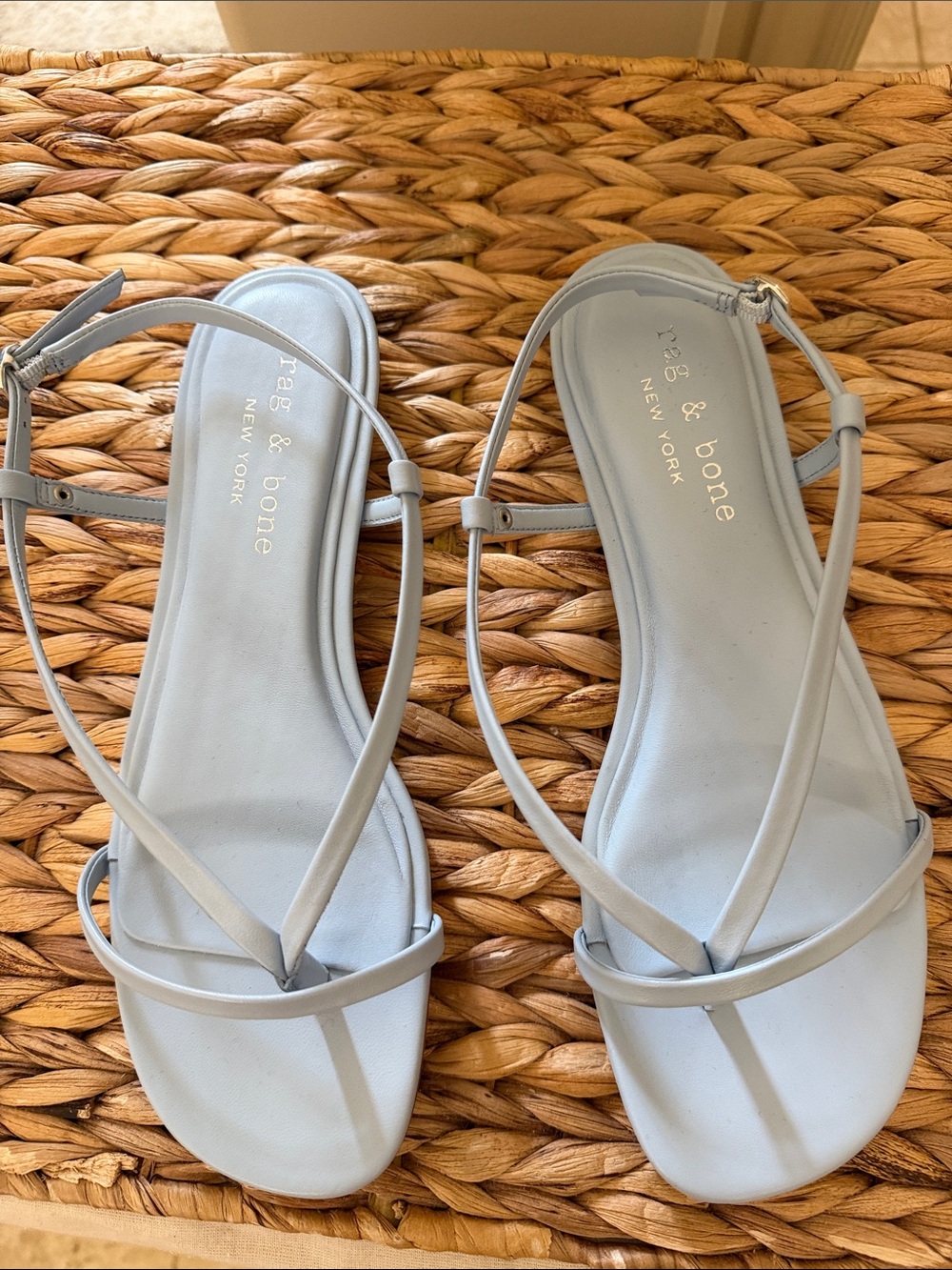rag & bone Light Blue Strappy Leather Sandals